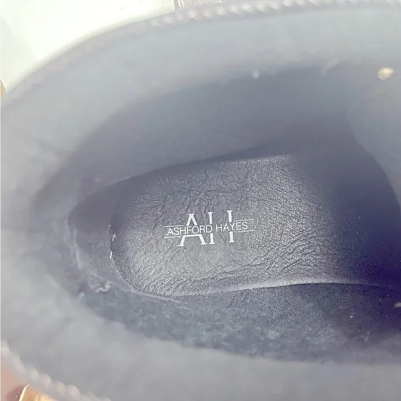 Ashford Hayes Men's Black Faux Leather Boots Size 9Medium Lace Up Good Condition - Picture 8 of 13